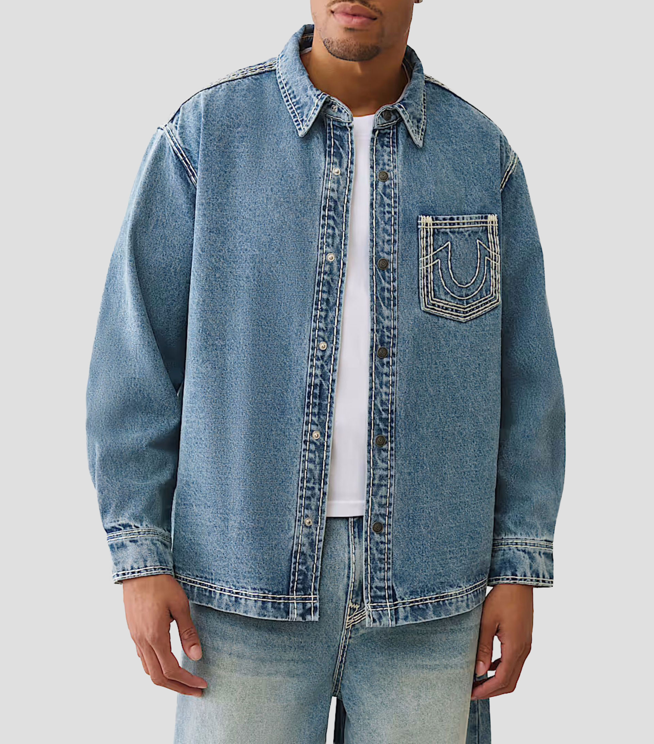 Camisa lisa manga larga Hombre